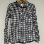 J.Crew  Navy blue white gingham checkered perfect button down Photo 0