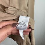 EXPRESS Beige Tan Knit Ruched Front Long Sleeve Sweatshirt Top Large L Office Photo 3