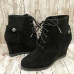 Michael Kors MICHAEL  “Carrigan” Black Suede Wedge Lace Up Booties 8.5 Photo 8