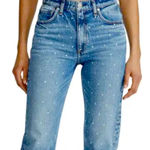 BLANKNYC The Madison crop Rhinestone Front Blue Denim Jeans Womens SIZE 26 Photo 0