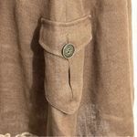 House Of Dereon brown linen embroidered Skirt Women's Size 6 Boho Cargo Pockets Photo 4