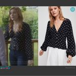 Wilfred  aritzia polka dot long sleeve button down blouse Photo 3