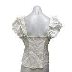 Hill House  Women's White Eyelet Embroidered Short Flutter Sleeve Blouse Top XL Photo 1