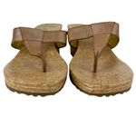 Timberland Wedge Thong Sandals 8 Brown Leather Cork Photo 4