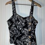 Bleu Rod Beattie A. Byer Black Palm Print Button Crop Top L Coastal Cowgirl, Boho Y2K, Resort Photo 3