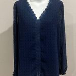 Grace Karin  blue long sleeve blouse Photo 1