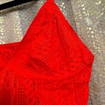 Aerie  Cable Lace Longline Bralette Holiday Red Medium Photo 2