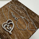 I Love You To The Moon And Back Double Heart Sterling Necklace Silver Photo 0