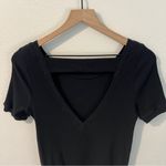 Free People Beach Happy Hour Mini Dress Black Blouson Ribbed Stretch Cutout S Photo 7