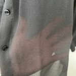 Coldwater Creek EUC M gray semi-sheer silk long sleeved top. Mixed material back Photo 3