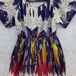 JACK  & Ginger Women's Cold Shoulder Dress Size Medium 100% Silk Blouson Colorful Photo 1