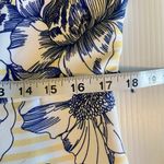 R & K Dress Yellow Stripes Blue Floral Pleated Skirt Knee Length Retro Size 14 Photo 9