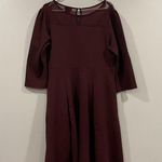 City Chic  Cute Mesh Panel Fit & Flare Dress in Ox Blood Size 14 Photo 2