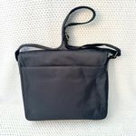 Ralph Lauren Lauren Vintage Black Front Flap Messenger Bag Gold Crest Unisex Photo 4