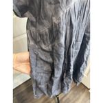 Hudson Gray ‎ Button Front Dress L Blue Gray Rayon Midi Short Sleeve Boho Crinkle Photo 1