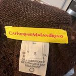 Catherine Malandrino  Open Knit Sweater Chocolate Brown Baby Alpaca Size Small Photo 5