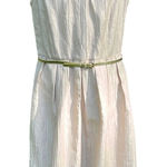 Ellen Tracy  Cream and Gold Pleated Midi dress Photo 0