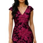 Guess  Burgundy Velvet Sequin Mini Evening Dress Size 4 Photo 0