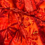 90s deadstock vintage Ny & Co Orange red floral print silk tank top sequins Size M Photo 2