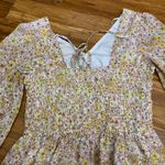 Sincerely Jules Floral Maxi Dress Size Small Long Sleeve‎ Tiered Smocked Back Yellow Photo 5