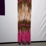 Boho Tie Dye Pink and Brown Maxi Dress V Cut Flowy Size M Photo 7