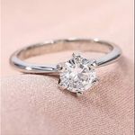 Boutique 1ct Solitaire Platinum Simulated Diamond Engagement Wedding Ring, Size 6 NEW‎ Photo 1