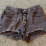 Levi's Levi’s 501 Black Cut Off Jean Shorts Womens Size 27 Button Fly Distressed Photo 0