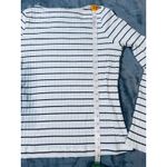 Madewell NWT  Size XL Ribbed Bell Long Sleeve Shirt Striped‎ Black White Causal Photo 7
