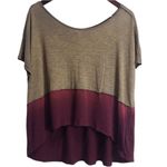 Free People Burgundy Short Sleeve Hi-Lo Top Size XS Photo 3