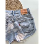 Levi's 501 Bleach Distressed Denim Jean Shorts Rips Frayed Hem Size 30 Photo 6