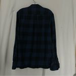 Denim & Flower s Checkered Button Down Flannel Women’s Medium Blue Photo 6