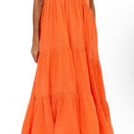OLIPHANT V Neck‎ Maxi Tiered Dress Size small In Orange Photo 0