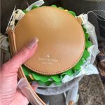 Authentic Kate spade Leather Burger zip around embellished Crossbody Brown Photo 6