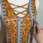 Pink Rose NWT Floral Vertical Geo Stripe Swing Loose Dress Photo 3