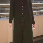 Chaser NWT Black Long Sleeves Collared Buttoned Long Shirt Slit Dress Size Small Photo 1