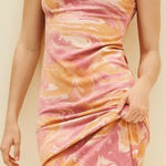 Electric & Rose Donna Sleeveless Midi Dress Pink Marble Print Size Medium Photo 0