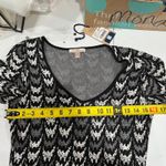 Roz & Ali (Target) Black Chevron Sweater Dress Belted Midi Womens Size Small Photo 6