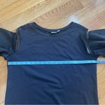 14th & Union  Black fancy sweatshirt with ruffled sleeves with mesh detail S Photo 6