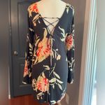 Billabong 70’s Style Floral Black Corset Back Festival Concert Comfy Dress Photo 3