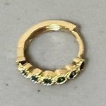 Gold Green Emerald Round Gemstone Cartilage Ear Body Earring Hoop Jewelry 💚✨ Photo 1