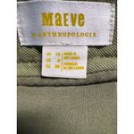 Maeve Anthropologie Cropped Wide Leg Pleated Olive Green Pants Size 8 Photo 3