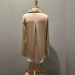 Princess Polly Vintage Vibes Satin Champag button up long sleevee shirt Size 10 Photo 2