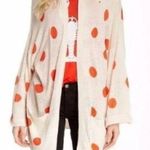 Wildfox {XS} White Label Oversized Orange Polka Dot Cream Cardigan Photo 0