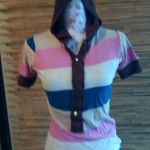 Poof! M Hoodie Neopolitan Ice Cream Big Striped T-shirt Top Photo 0