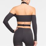 SKIMS NWOT  Onyx Black Fits Everybody Wrap Long Sleeve Super Cropped Top Photo 2