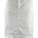 J.Crew Women's White High Waisted Frayed Pencil Mini Denim Jean Skirt Size 28 Photo 0