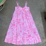 Lilly Pulitzer Azora Cotton Midi Dress Peony Pink Seaside Scene 14 Photo 4