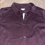 J.Jill  Luxe Soft Corduroy Fine Wale Shirt Dress Roll Tab Sleeves Spiced Wine L Photo 3