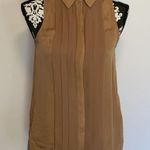 Haute Hippie  chiffon silk flat ruffle button down sheer sleeveless collared top Photo 1
