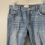 Free People Size 27 Mid Rise Ripped Knees Frayed Straight Leg Jeans Photo 2